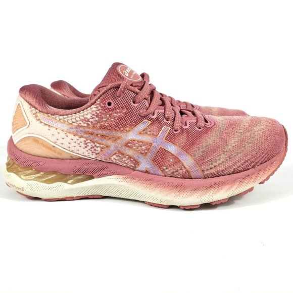 Asics Gel-Nimbus 23 Womens 8 Pink White Cushioned Running Shoes Comfort 1012A885 - Picture 8 of 16